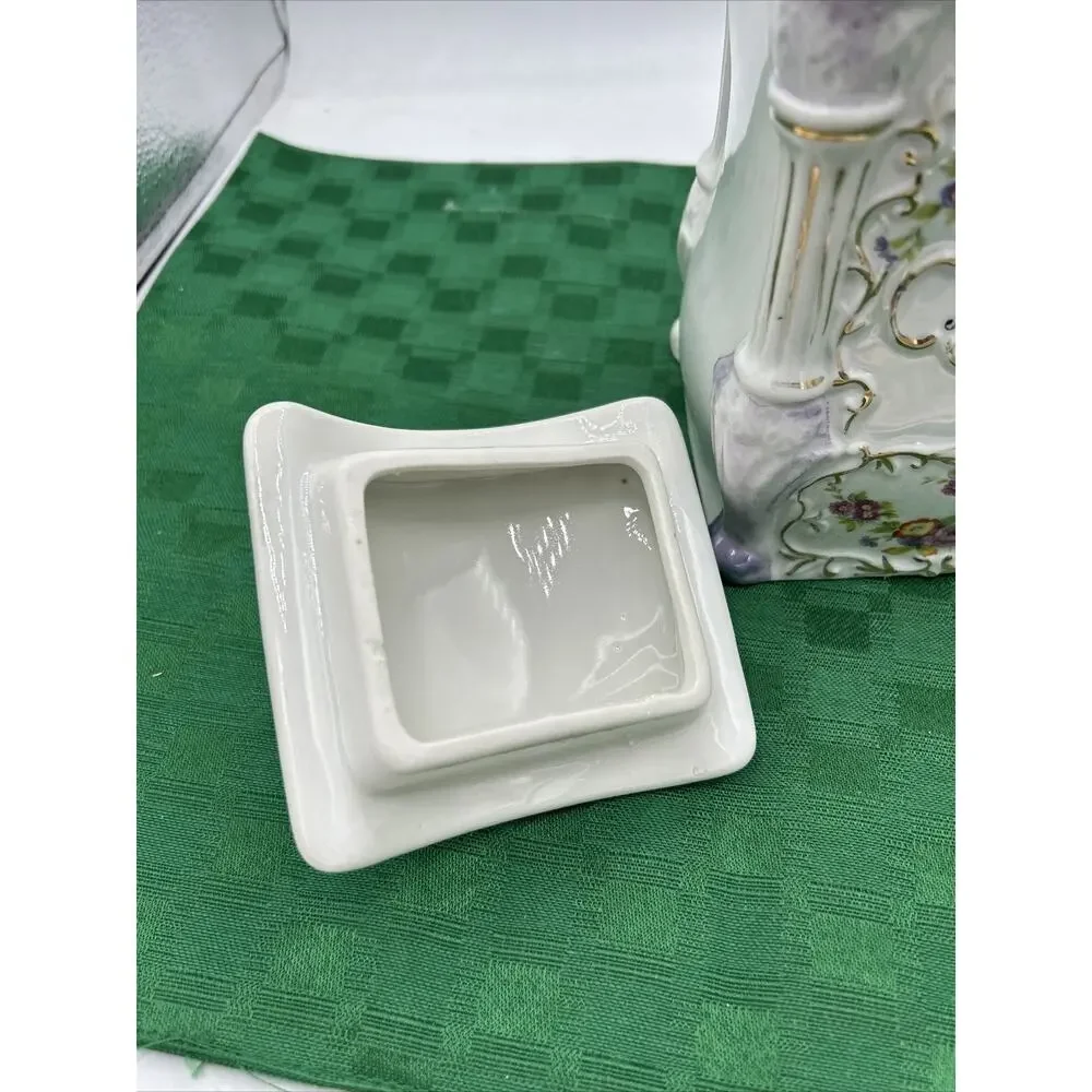 Vintage Hand-Painted Japan No 2748 Glass Luster Ware “Flour” Jar Victorian